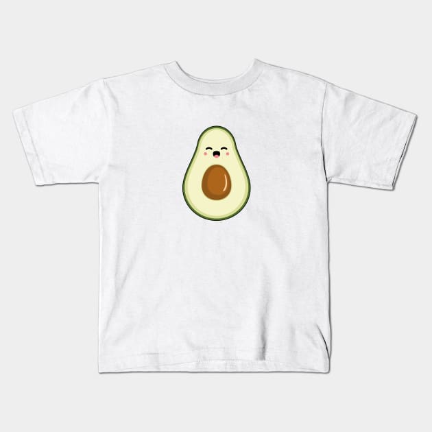 Happy Avocado Kids T-Shirt by misterghostie